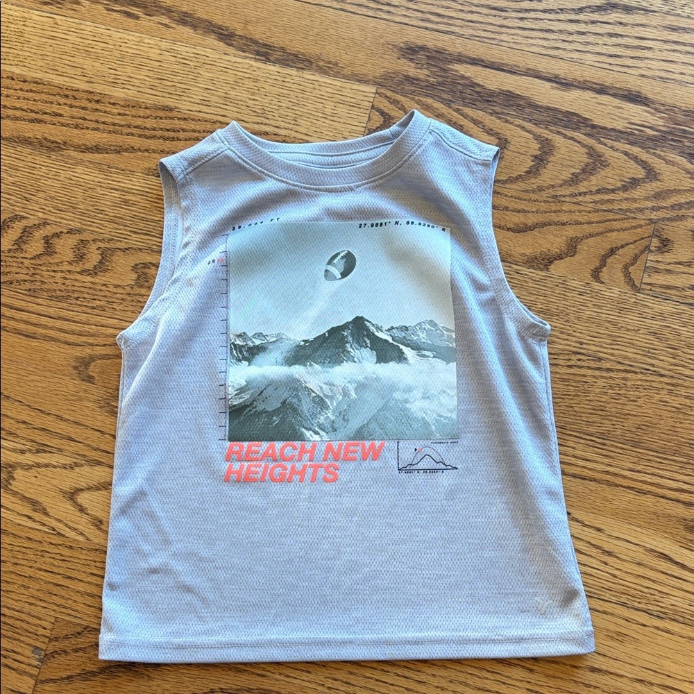 Old Navy Active Light Gray Tank Top with Navy Logo ⛰️